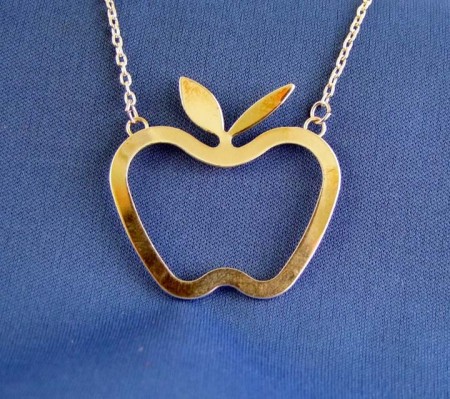 Silver Apple Necklace